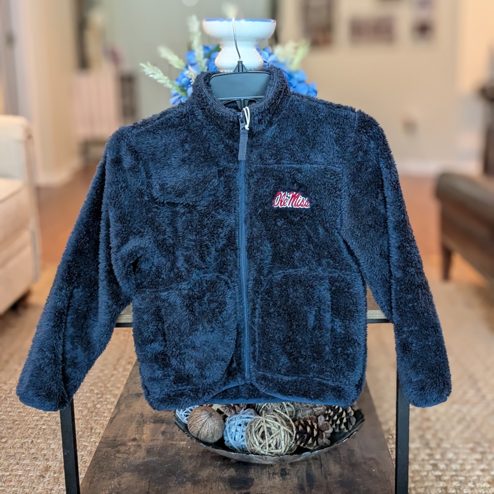 NWT Ole Miss Navy Blue Sherpa Jacket